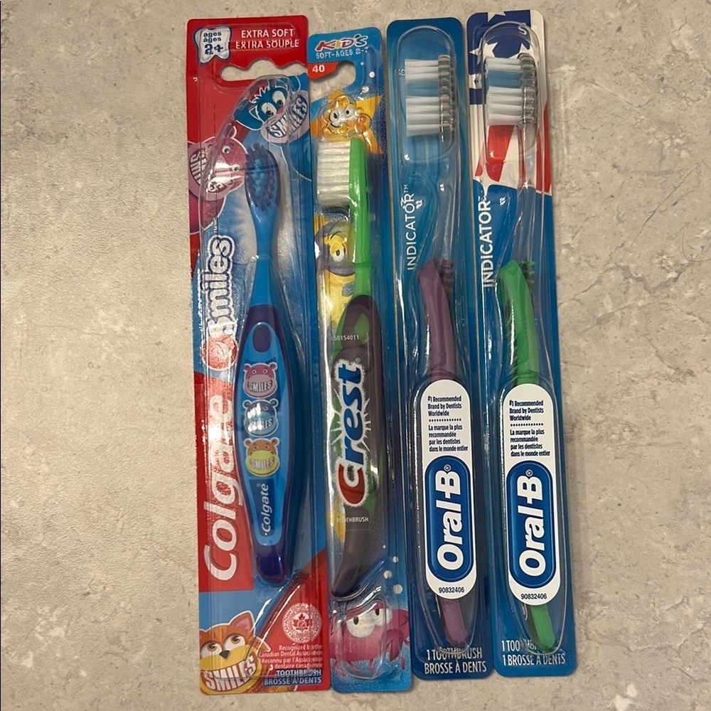 Colgate, Crest, and Oral-B Toothbrush Set